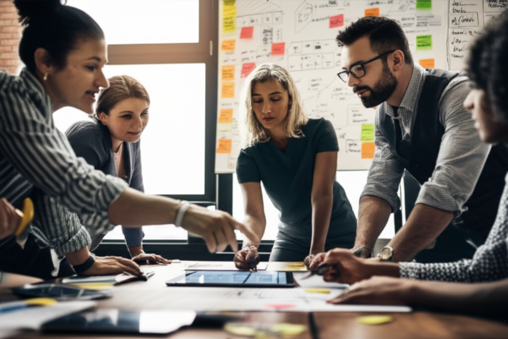 People collaborating on impact projects
